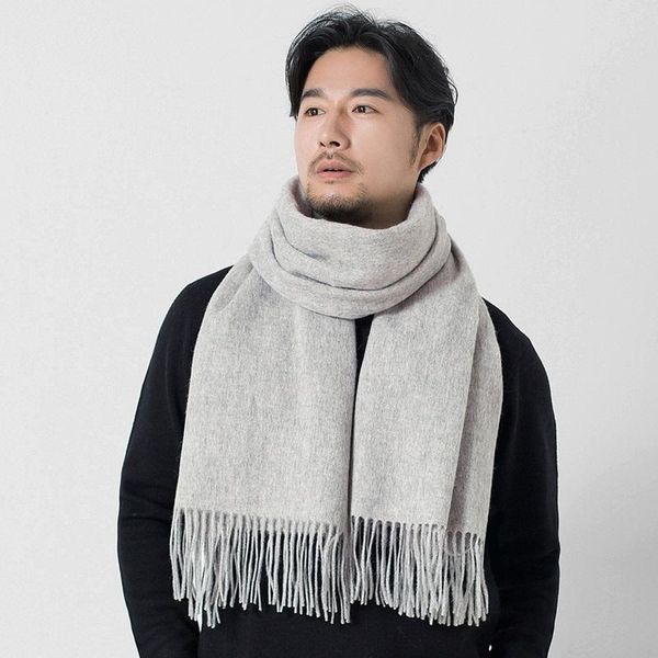 scarves 2021 warm wool winter scarf men light gray shawls and wraps classical, Blue;gray 
scarves 2021 warm wool winter scarf men light gray shawls and wraps classical, Blue;gray