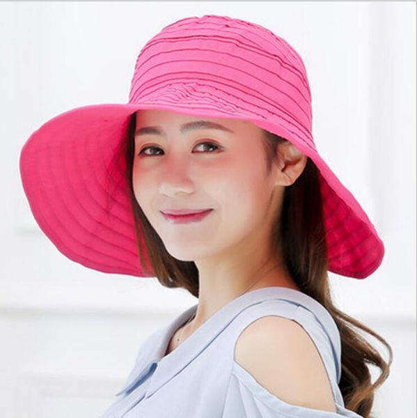 women's summer foldable sunhat hat dmcm100 outing pure color empty sunscreen beach hat caps wide brim hats, Blue;gray
women's summer foldable sunhat hat dmcm100 outing pure color empty sunscreen beach hat caps wide brim hats, Blue;gray