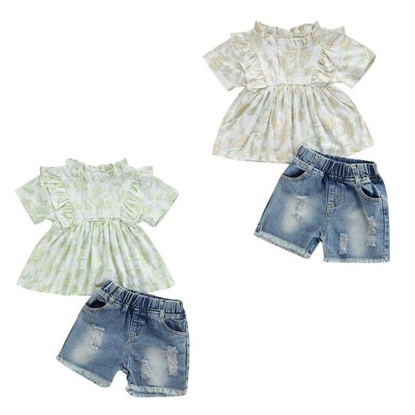 infant summer baby girl clothes set flower print short sleeve + ripped jeans 1-3years clothing sets, White
infant summer baby girl clothes set flower print short sleeve + ripped jeans 1-3years clothing sets, White
