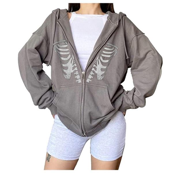 women's jackets casual zip hooded sweatshirt rhinestone skeleton loose pullover hoodie 90s fashion streetwear jacket, Black;brown
women's jackets casual zip hooded sweatshirt rhinestone skeleton loose pullover hoodie 90s fashion streetwear jacket, Black;brown