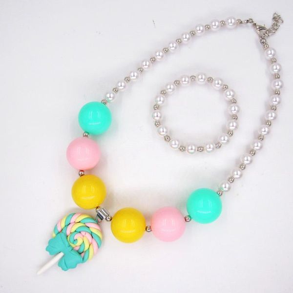 earrings & necklace 2021 spring child toddler girls green bow lollipop charm chunky pearl bead bracelet jewelry set birthday gift for kids, Silver
earrings & necklace 2021 spring child toddler girls green bow lollipop charm chunky pearl bead bracelet jewelry set birthday gift for kids, Silver