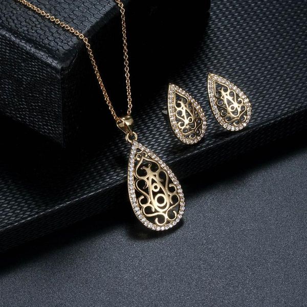 earrings & necklace vintage jewelry set for women hollow out water drop gold color aesthetic girls gifts kas007, Silver
earrings & necklace vintage jewelry set for women hollow out water drop gold color aesthetic girls gifts kas007, Silver