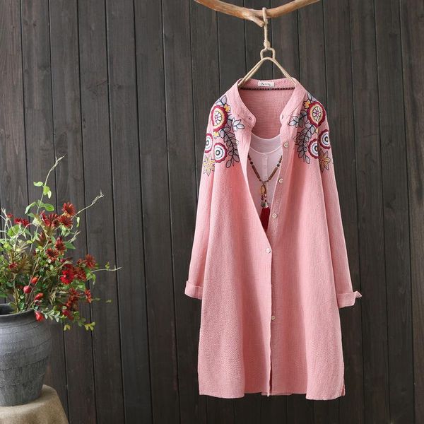 women's blouses & shirts 2021 autumn fashion women long sleeve stand collar cotton dress shirt floral embroidery mid-length single brea, White
women's blouses & shirts 2021 autumn fashion women long sleeve stand collar cotton dress shirt floral embroidery mid-length single brea, White