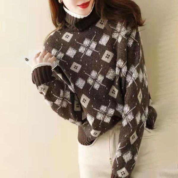 women's sweaters women long sleeve fashion knits sweater autumn winter pullover high collar printing patchwork round neck ol commuter f, White;black
women's sweaters women long sleeve fashion knits sweater autumn winter pullover high collar printing patchwork round neck ol commuter f, White;black