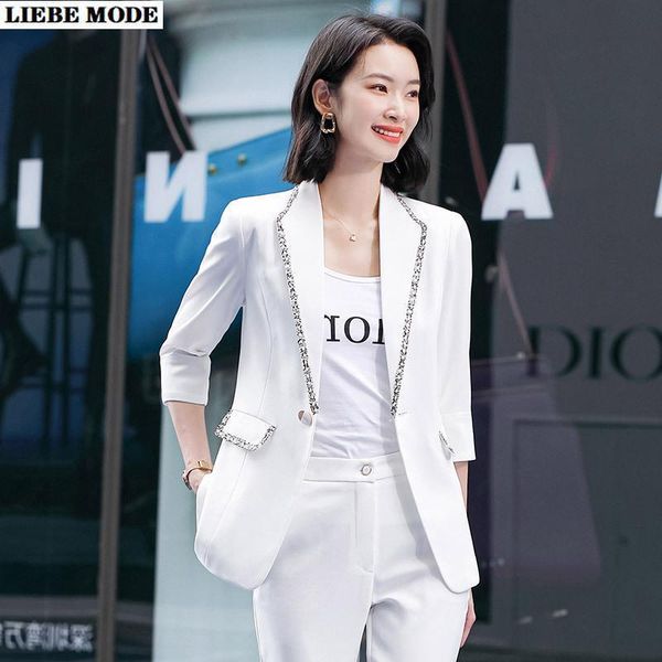 office ladies summer two piece set women black blue white formal pant suits womens business half sleeve blazer with pants women's
office ladies summer two piece set women black blue white formal pant suits womens business half sleeve blazer with pants women's