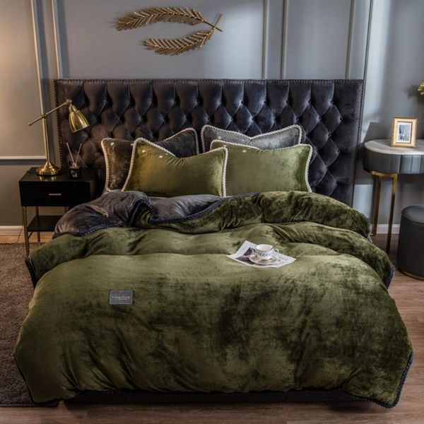 bedding sets home textiles dark green winter flannel quilt cover pillow case 4pcs soft warm duvet sheet
bedding sets home textiles dark green winter flannel quilt cover pillow case 4pcs soft warm duvet sheet