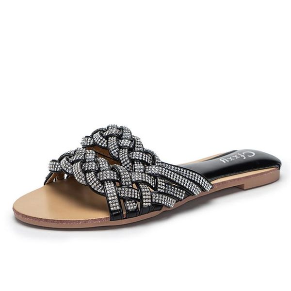slippers women's shoes and slippers, summer style, flashing diamond woven sandals, casual flat-bottomed, Black
slippers women's shoes and slippers, summer style, flashing diamond woven sandals, casual flat-bottomed, Black