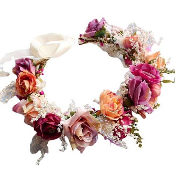 brides wreath bohemia style children beach holiday hair accessories girls handmade stereo rose simulation flowers garlands, Slivery;white
brides wreath bohemia style children beach holiday hair accessories girls handmade stereo rose simulation flowers garlands, Slivery;white