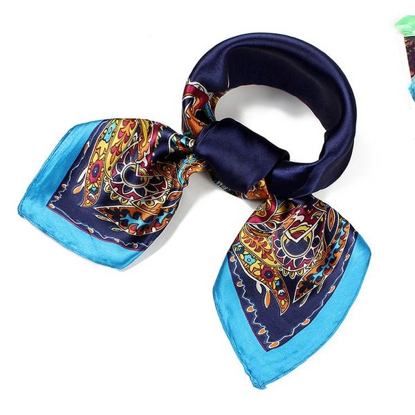 scarves silk scarf neckerchief office lady gift women casual bandana 60cm spring flower bbc07, Blue;gray
scarves silk scarf neckerchief office lady gift women casual bandana 60cm spring flower bbc07, Blue;gray
