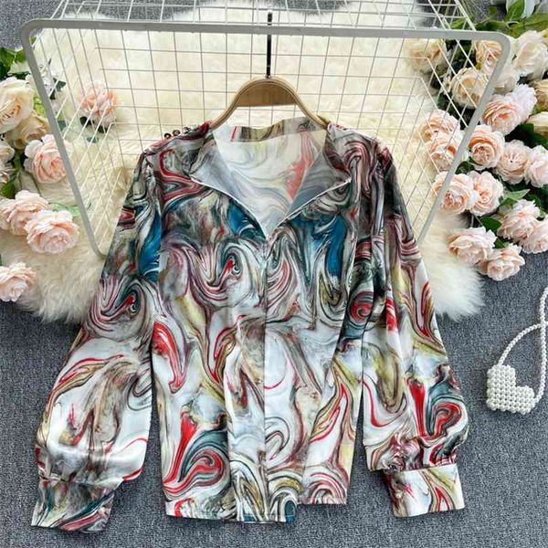 women fashion chiffon retro long sleeve lazy flower print mujer ladies camisas blouse clothings r719 210527, White
women fashion chiffon retro long sleeve lazy flower print mujer ladies camisas blouse clothings r719 210527, White