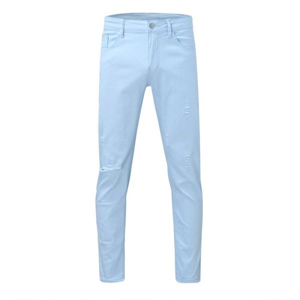 men's jeans solid color casual streetwear cotton denim pants clothing drop, Blue
men's jeans solid color casual streetwear cotton denim pants clothing drop, Blue