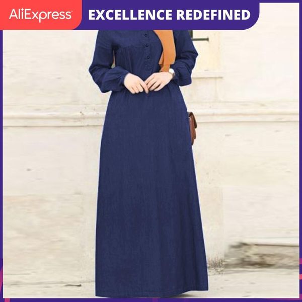 casual dresses women long sleeve solid maxi sundress vintage autumn denim blue dress buttons kaftan vestido muslim robe 5xl, Black;gray
casual dresses women long sleeve solid maxi sundress vintage autumn denim blue dress buttons kaftan vestido muslim robe 5xl, Black;gray