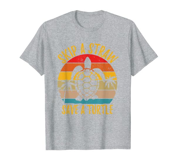 skip a straw save a turtle save turtles retro t-shirt, White;black 
skip a straw save a turtle save turtles retro t-shirt, White;black