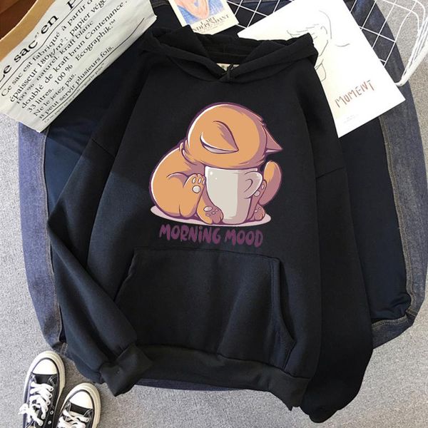 men's hoodies & sweatshirts cute cartoon cat morning mood male hoodie fashion sweatshirt harajuku casual tracksuits for comfortable pul, Black
men's hoodies & sweatshirts cute cartoon cat morning mood male hoodie fashion sweatshirt harajuku casual tracksuits for comfortable pul, Black