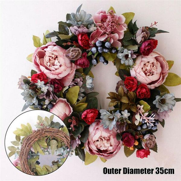 35cm artificial peony wreath flower door spring round for the front wedding home decor decorative flowers & wreaths
35cm artificial peony wreath flower door spring round for the front wedding home decor decorative flowers & wreaths