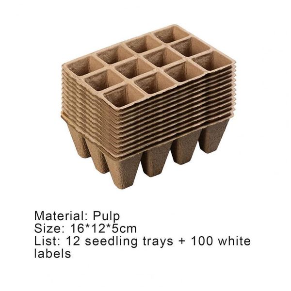 set growing tray 12 grids degradable paper brown pot with labels for garden planters & pots
set growing tray 12 grids degradable paper brown pot with labels for garden planters & pots