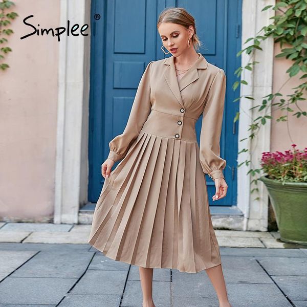 casual dresses simplee elegant lantern sleeves buttons pleated women dress khaki office solid a-line blazer female notched maxi vestido, Black;gray
casual dresses simplee elegant lantern sleeves buttons pleated women dress khaki office solid a-line blazer female notched maxi vestido, Black;gray