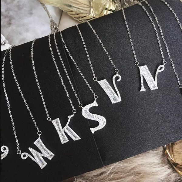 pendant necklaces 26 letters chain pendants luxury copper zircon man women's punk hip hop fashion jewelry party wedding gift, Silver
pendant necklaces 26 letters chain pendants luxury copper zircon man women's punk hip hop fashion jewelry party wedding gift, Silver
