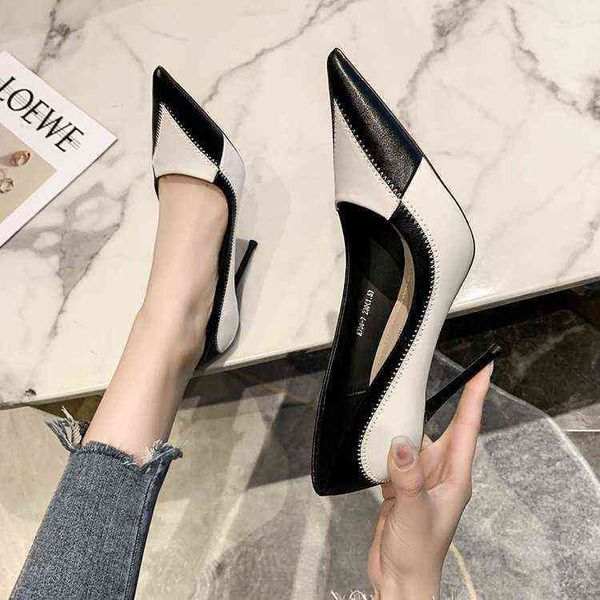 dress shoes pumps women's office soft sole high heels mixed colors pointed toe slip on fashion black/white 220113
dress shoes pumps women's office soft sole high heels mixed colors pointed toe slip on fashion black/white 220113