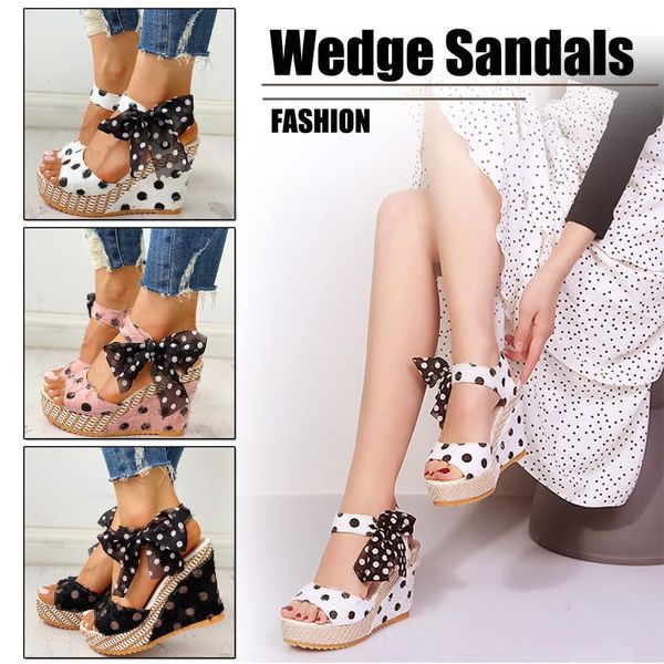 sandals women's ladies platform wedges heel fashion dot lace-up shoes footwear riband zapatos de mujer chaussures femme, Black
sandals women's ladies platform wedges heel fashion dot lace-up shoes footwear riband zapatos de mujer chaussures femme, Black