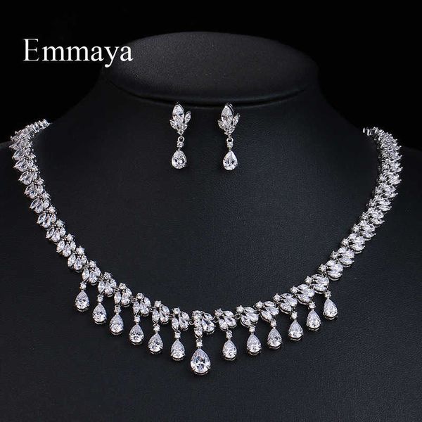 emmaya new luxury sparking water-drop cubic zircon clear necklace earrings fashion party jewelry sets bridal accessories h1022, Silver
emmaya new luxury sparking water-drop cubic zircon clear necklace earrings fashion party jewelry sets bridal accessories h1022, Silver