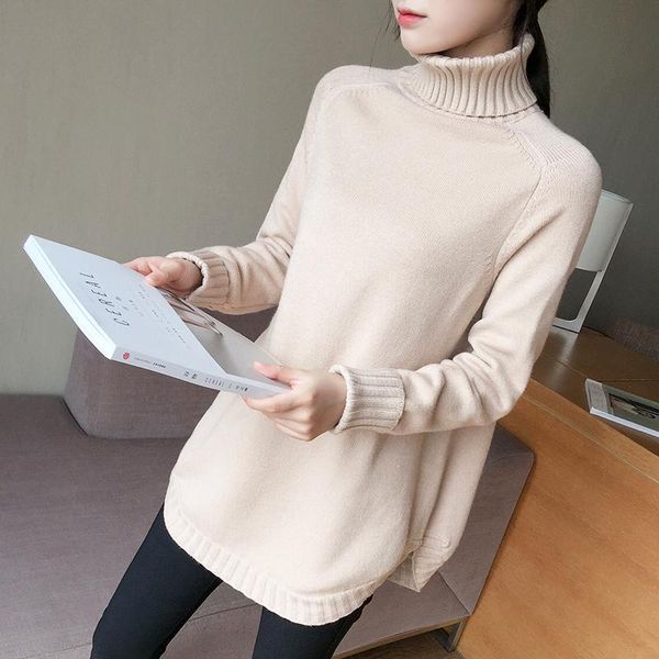 #6349 autumn winter long sweater women turtleneck pullovers solid side split sweaters ladies loose knitted cotton women's, White;black
#6349 autumn winter long sweater women turtleneck pullovers solid side split sweaters ladies loose knitted cotton women's, White;black