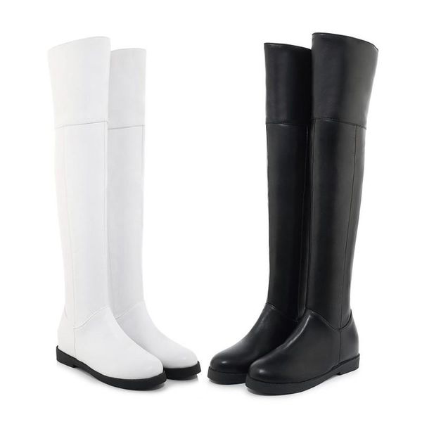 boots over the knee women height increasing fashion zipper round toe thigh high warm winter shoes white black maziao
boots over the knee women height increasing fashion zipper round toe thigh high warm winter shoes white black maziao