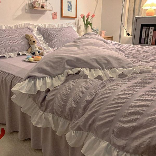 bedding sets washed seersucker polyester quilt bed skirt pillowcase solid color sweet & lovely ruffle set
bedding sets washed seersucker polyester quilt bed skirt pillowcase solid color sweet & lovely ruffle set