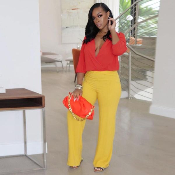 women's two piece pants candy color 2 sweet loose sets for women deep v neck 3/4 sleeve red and yellow wide leg bucket trousers co ord, White
women's two piece pants candy color 2 sweet loose sets for women deep v neck 3/4 sleeve red and yellow wide leg bucket trousers co ord, White