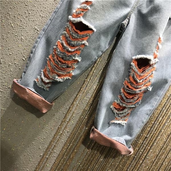women's jeans loose ripped for women elastic waist fit color holes wide-leg harem pants denim jean mujer, Blue
women's jeans loose ripped for women elastic waist fit color holes wide-leg harem pants denim jean mujer, Blue