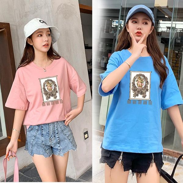 women's t-shirt spring and summer women student shirt short-sleeved loose cotton white half-sleeved printing large size round
women's t-shirt spring and summer women student shirt short-sleeved loose cotton white half-sleeved printing large size round