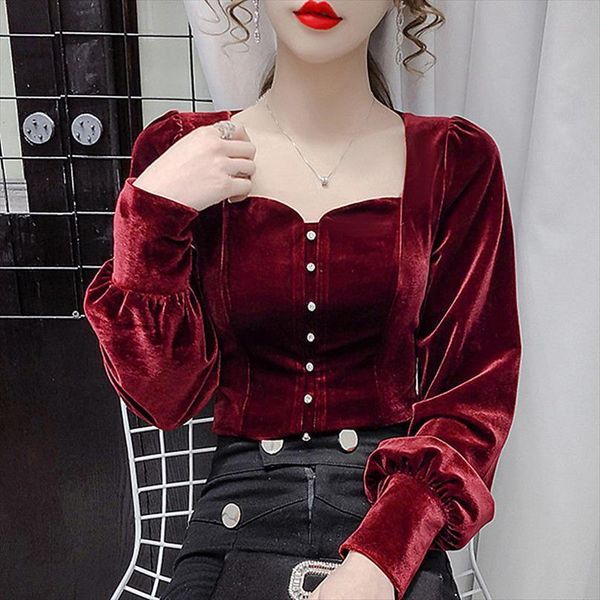 velvet lace elegant sweet women shirts square collar velour chic exquisite button femme blusas, White
velvet lace elegant sweet women shirts square collar velour chic exquisite button femme blusas, White