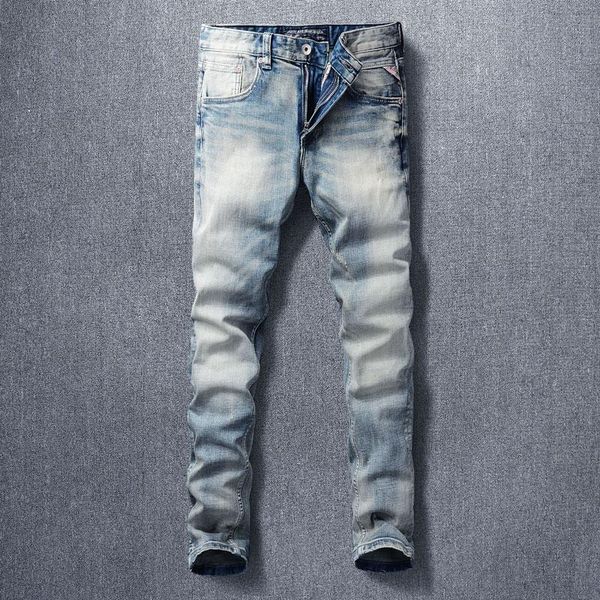 men's jeans italian style fashion men retro light gray blue slim fit ripped vintage designer classical simple denim pants
men's jeans italian style fashion men retro light gray blue slim fit ripped vintage designer classical simple denim pants