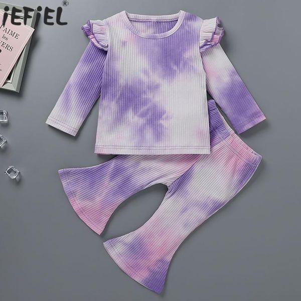 baby kid girls tie-dye outfits casual suit long sleeve ruffle tee bell bottom pants flared trousers ribbed knitted clothes clothing set, White
baby kid girls tie-dye outfits casual suit long sleeve ruffle tee bell bottom pants flared trousers ribbed knitted clothes clothing set, White