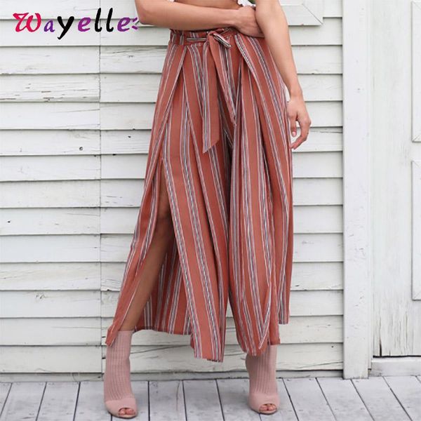 women's pants & capris summer beach high waist lady trousers boho vintage wide leg women split striped fashion chic sash casual for fem, Black;white
women's pants & capris summer beach high waist lady trousers boho vintage wide leg women split striped fashion chic sash casual for fem, Black;white
