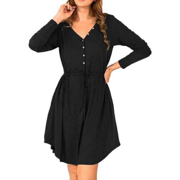 casual dresses women's fashion dress autumn v-neck bandage solid loose comfy long sleeve button sleeves boho, Black;gray
casual dresses women's fashion dress autumn v-neck bandage solid loose comfy long sleeve button sleeves boho, Black;gray