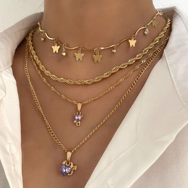 chains flatfoosie vintage multilayer butterfly pendant necklaces for women gold color heart crystal twisted chain necklace boho jewelry, Silver
chains flatfoosie vintage multilayer butterfly pendant necklaces for women gold color heart crystal twisted chain necklace boho jewelry, Silver