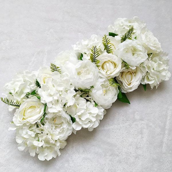 

wedding road cited flowers silk rose peony hydrangea diy arched door flower row window t station decoration 50cm decorative & wreaths