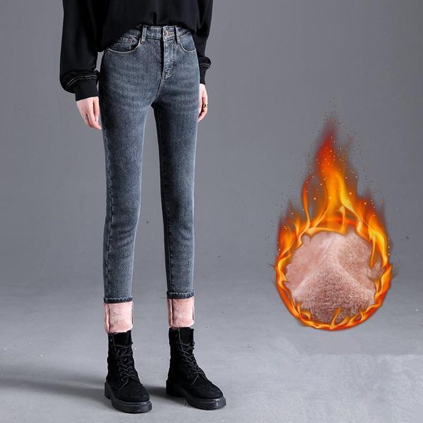women's jeans winter plus velvet women fashion stretch high waist solid skinny pencil female casual thick warm denim pants k113, Blue
women's jeans winter plus velvet women fashion stretch high waist solid skinny pencil female casual thick warm denim pants k113, Blue