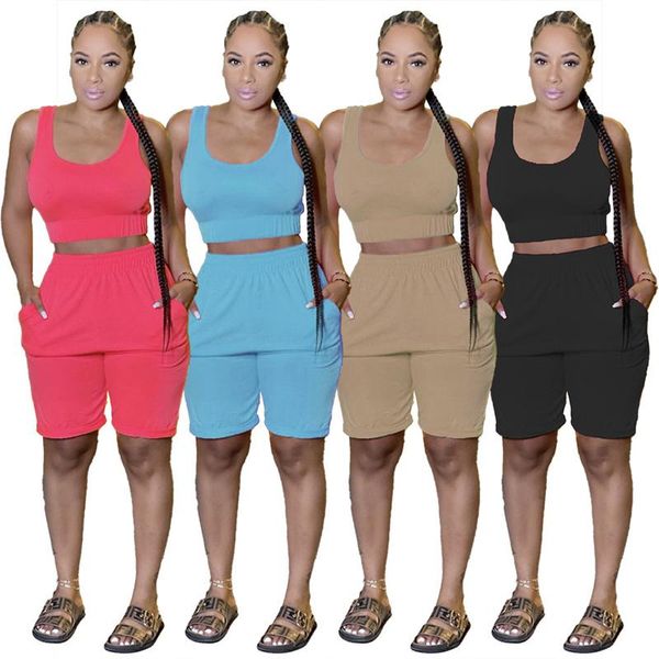 women's tracksuits design solid color women set sleeveless sporty pocket two 2 piece tracksuit outfit summer, Gray
women's tracksuits design solid color women set sleeveless sporty pocket two 2 piece tracksuit outfit summer, Gray