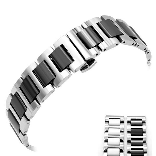 watch bands luxury 3 rows ceramic band stainless steel bracelets deployment clasp metal strap for men women wb36, Black;brown
watch bands luxury 3 rows ceramic band stainless steel bracelets deployment clasp metal strap for men women wb36, Black;brown
