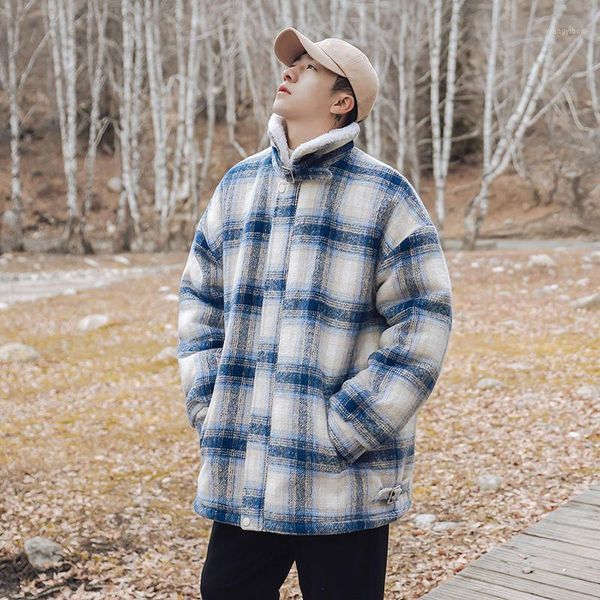 men's down & parkas winter thick lamb wool jacket warmth fashion casual retro plaid coat men wild loose korean short mens clothes m-2xl, Black
men's down & parkas winter thick lamb wool jacket warmth fashion casual retro plaid coat men wild loose korean short mens clothes m-2xl, Black