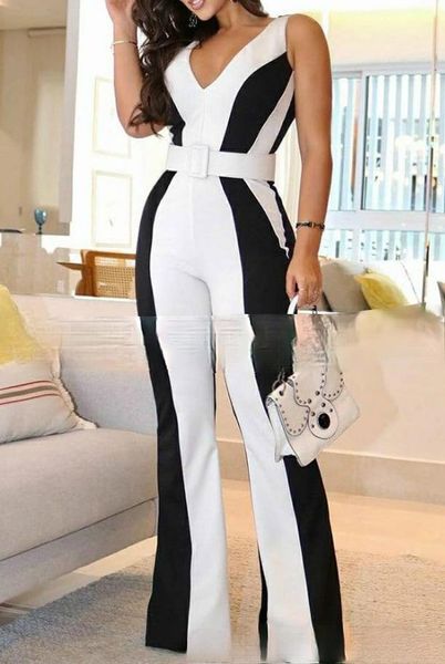 women's pants & capris 2021 black and white contrast color slim fit jumpsuit, Black;white
women's pants & capris 2021 black and white contrast color slim fit jumpsuit, Black;white