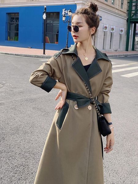 women's trench coats women spring and autumn long light windbreaker warm lapel sleeve ladies casual top, Tan;black
women's trench coats women spring and autumn long light windbreaker warm lapel sleeve ladies casual top, Tan;black