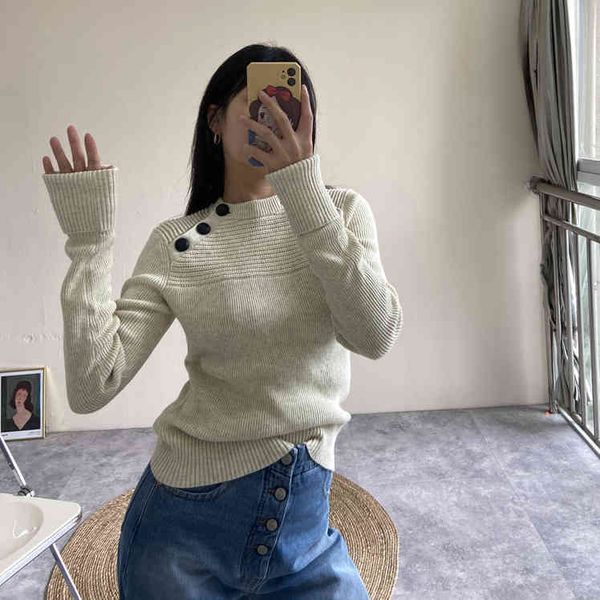 women's long sved sweater, fine sweater with decorative buttons, autumn and winter, 2020, White;black
women's long sved sweater, fine sweater with decorative buttons, autumn and winter, 2020, White;black