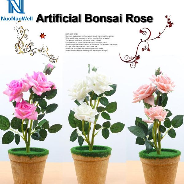 nuonuowell artificial bonsai silk flower fake rose in wooden pot wedding home decor pink white avaliable decorative flowers & wreaths
nuonuowell artificial bonsai silk flower fake rose in wooden pot wedding home decor pink white avaliable decorative flowers & wreaths