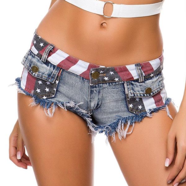 women's jeans denim shorts pants low waist ripped flag nightclub women, Blue
women's jeans denim shorts pants low waist ripped flag nightclub women, Blue