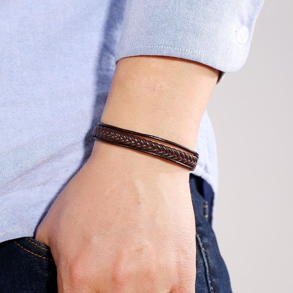 tennis minimalist handmade leather bracelet punk stainless steel hook mens braclet for male party jewelry homme, Golden;silver
tennis minimalist handmade leather bracelet punk stainless steel hook mens braclet for male party jewelry homme, Golden;silver