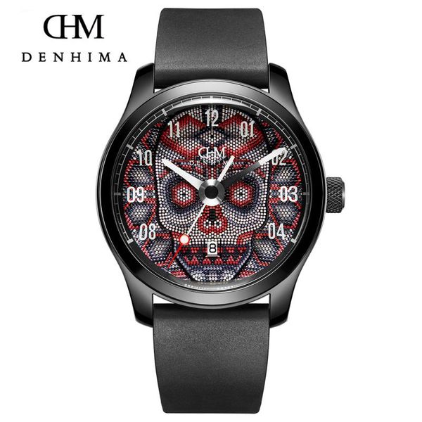 wristwatches denhima steampunk 2021 skull design men watch automatic mechanical black rubber strap date waterproof watches, Slivery;brown
wristwatches denhima steampunk 2021 skull design men watch automatic mechanical black rubber strap date waterproof watches, Slivery;brown