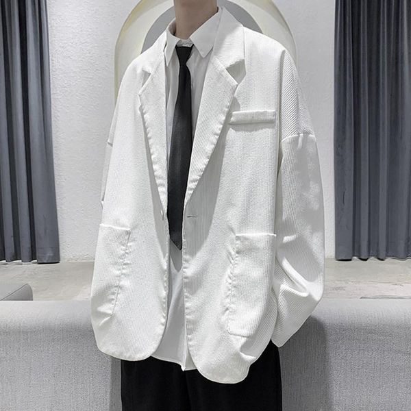 men's suits & blazers young men students handsome corduroy loose casual blazer suit outwear school uniform, White;black
men's suits & blazers young men students handsome corduroy loose casual blazer suit outwear school uniform, White;black